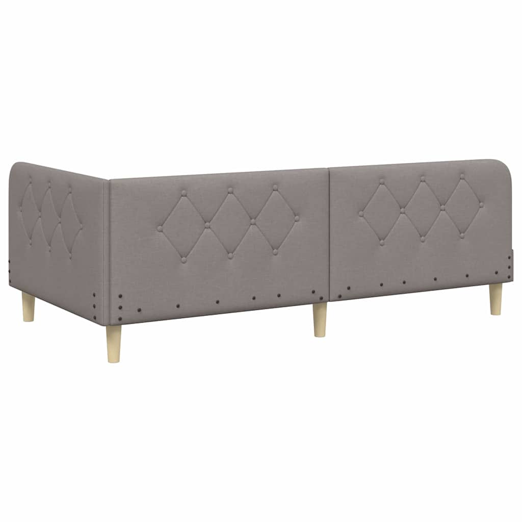 vidaXL Κρεβάτι Γωνίας Taupe 90 x 190 cm ύφασμα