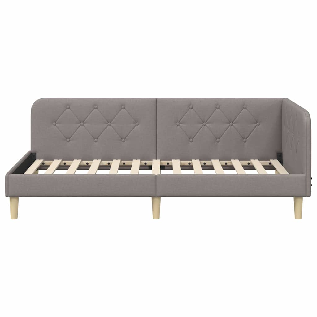 vidaXL Κρεβάτι Γωνίας Taupe 90 x 190 cm ύφασμα