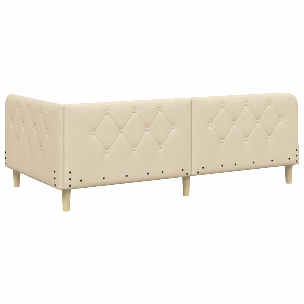 vidaXL Κρεβάτι Γωνίας Κρεμ 90 x 200 cm ύφασμα