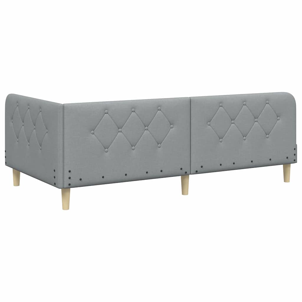 vidaXL Κρεβάτι Γωνίας Ανοιχτό γκρι 100 x 200 cm ύφασμα