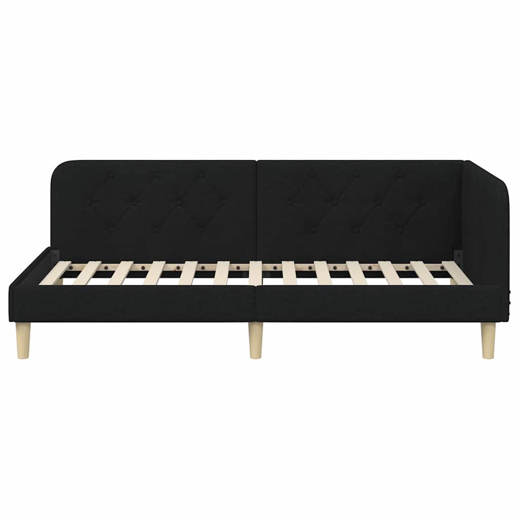 vidaXL Κρεβάτι Γωνίας Μαύρο 100 x 200 cm ύφασμα