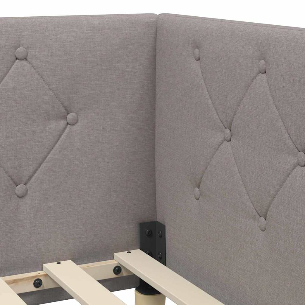 vidaXL Κρεβάτι Γωνίας Taupe 100 x 200 cm ύφασμα