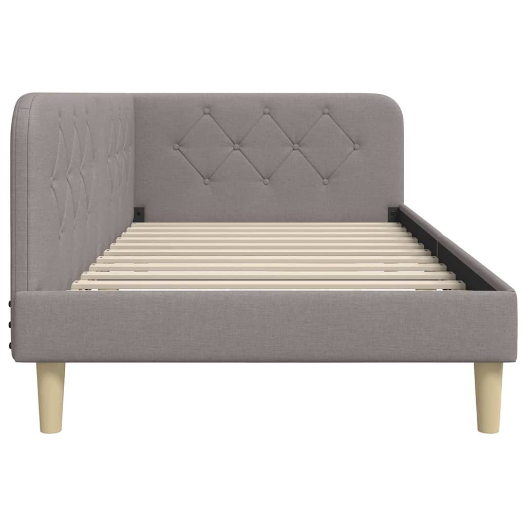 vidaXL Κρεβάτι Γωνίας Taupe 100 x 200 cm ύφασμα