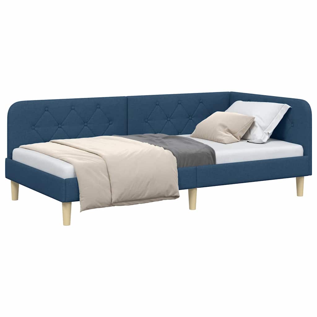 vidaXL Κρεβάτι Γωνίας Μπλε 100 x 200 cm ύφασμα