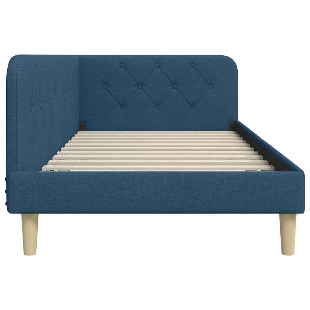 vidaXL Κρεβάτι Γωνίας Μπλε 100 x 200 cm ύφασμα