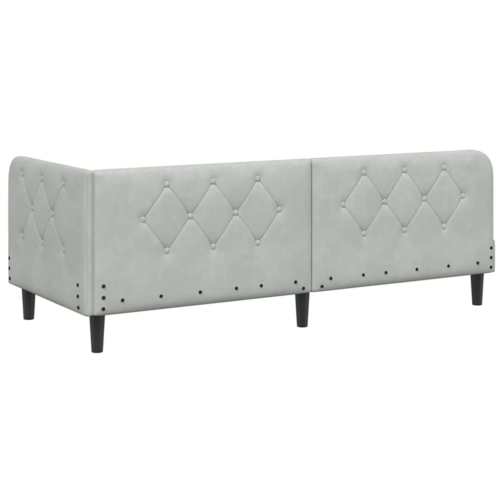 vidaXL Κρεβάτι Γωνίας Ανοιχτό γκρι 80 x 200 cm Βελούδο