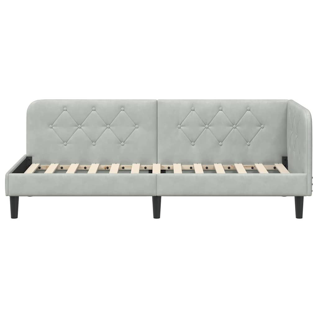 vidaXL Κρεβάτι Γωνίας Ανοιχτό γκρι 80 x 200 cm Βελούδο