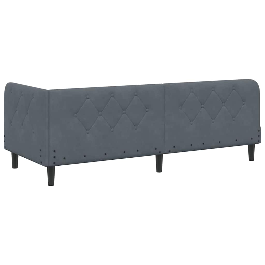 vidaXL Κρεβάτι Γωνίας Σκούρο Γκρι 80 x 200 cm Βελούδο