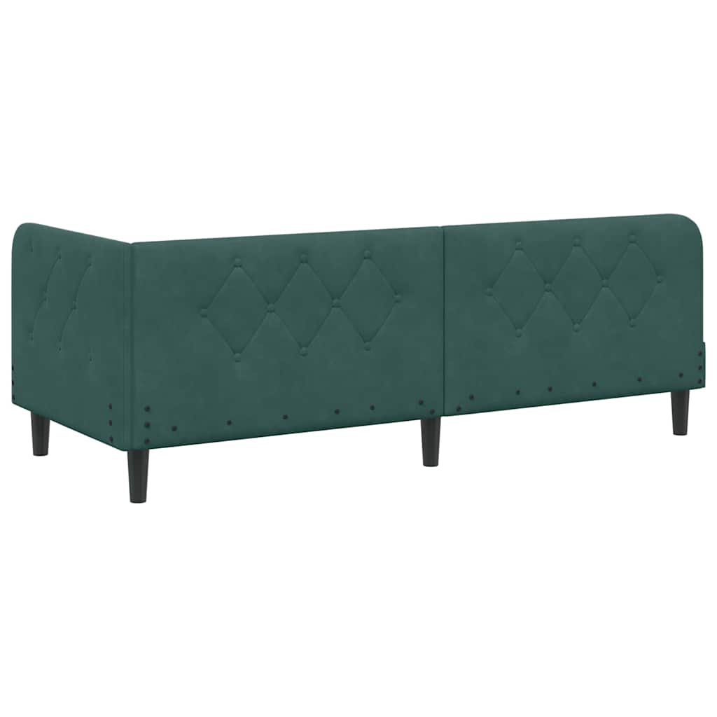 vidaXL Κρεβάτι Γωνίας Σκούρο Πράσινο 80 x 200 cm Βελούδο