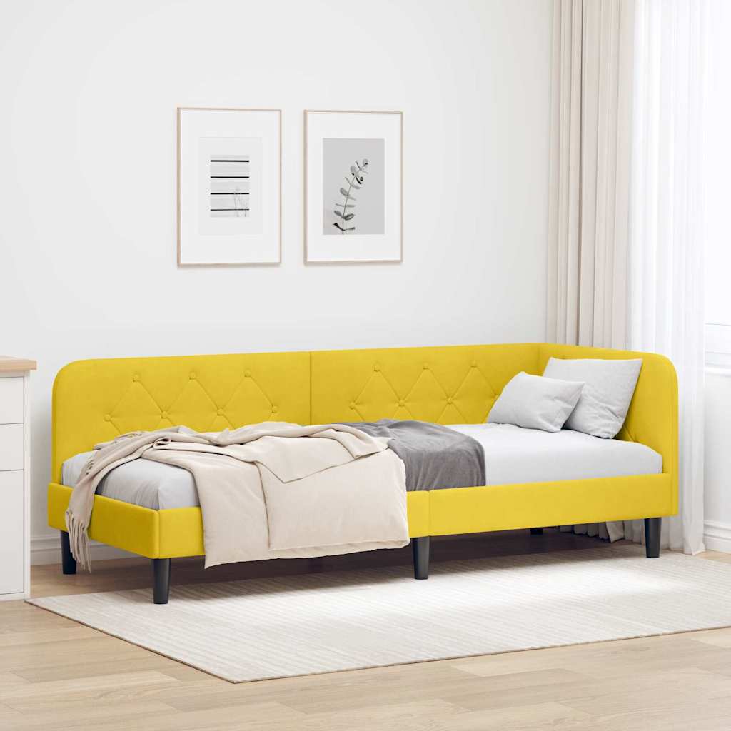 vidaXL Κρεβάτι Γωνίας Κίτρινο 80 x 200 cm Βελούδο