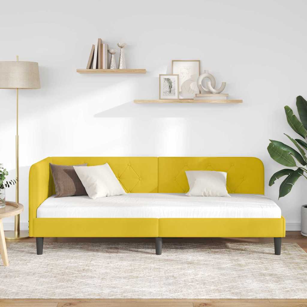 vidaXL Κρεβάτι Γωνίας Κίτρινο 80 x 200 cm Βελούδο