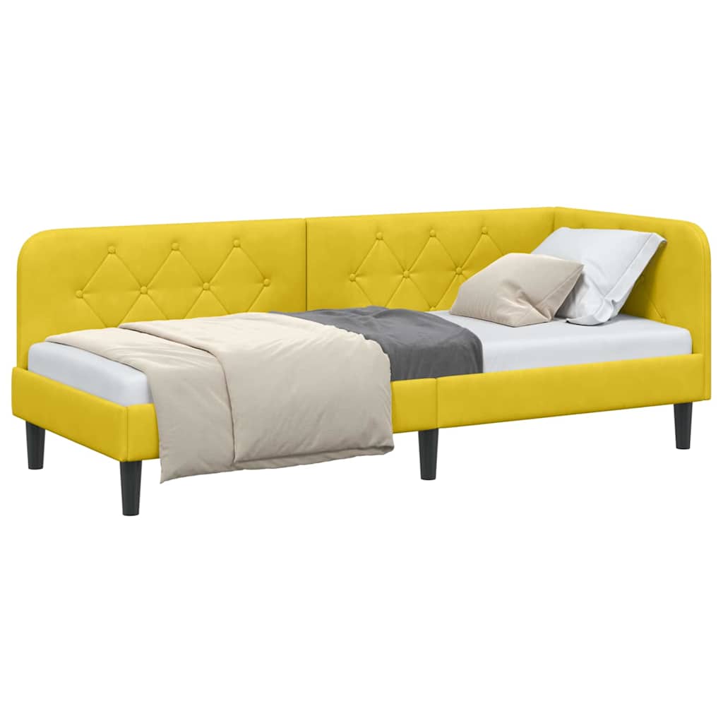 vidaXL Κρεβάτι Γωνίας Κίτρινο 80 x 200 cm Βελούδο