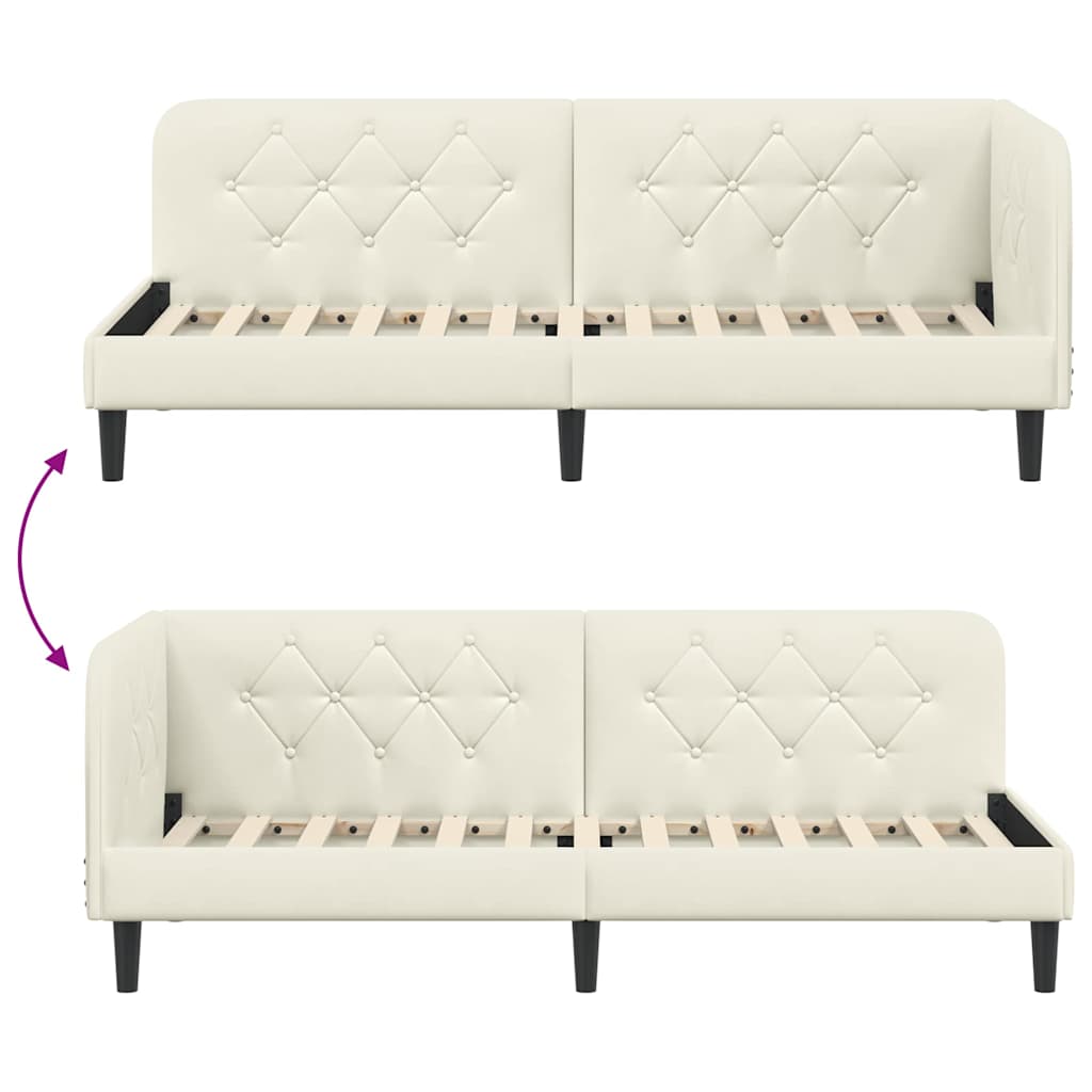 vidaXL Κρεβάτι Γωνίας Κρεμ 80 x 200 cm Βελούδο