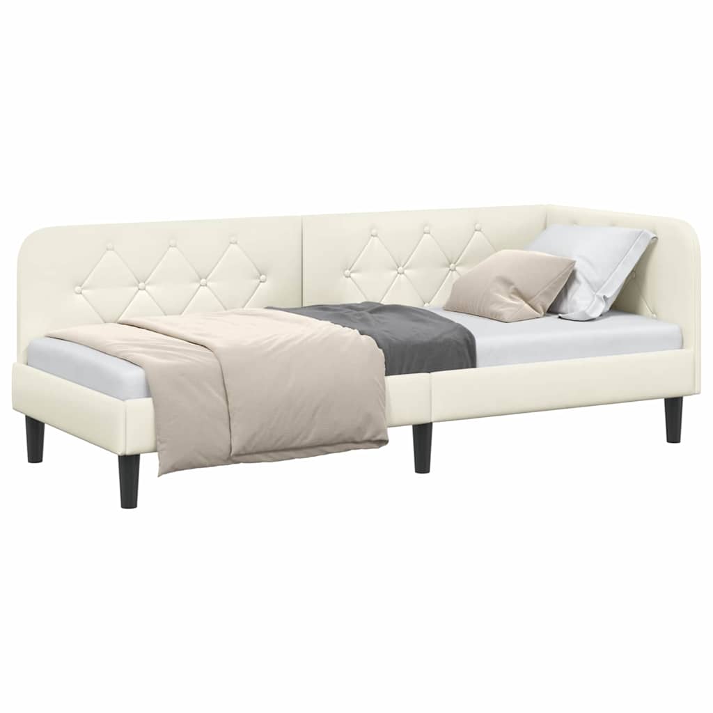 vidaXL Κρεβάτι Γωνίας Κρεμ 80 x 200 cm Βελούδο