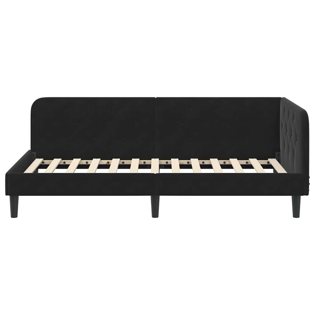 vidaXL Κρεβάτι Γωνίας Μαύρο 90 x 190 cm Βελούδο