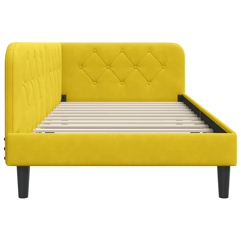 vidaXL Κρεβάτι Γωνίας Κίτρινο 90 x 190 cm Βελούδο