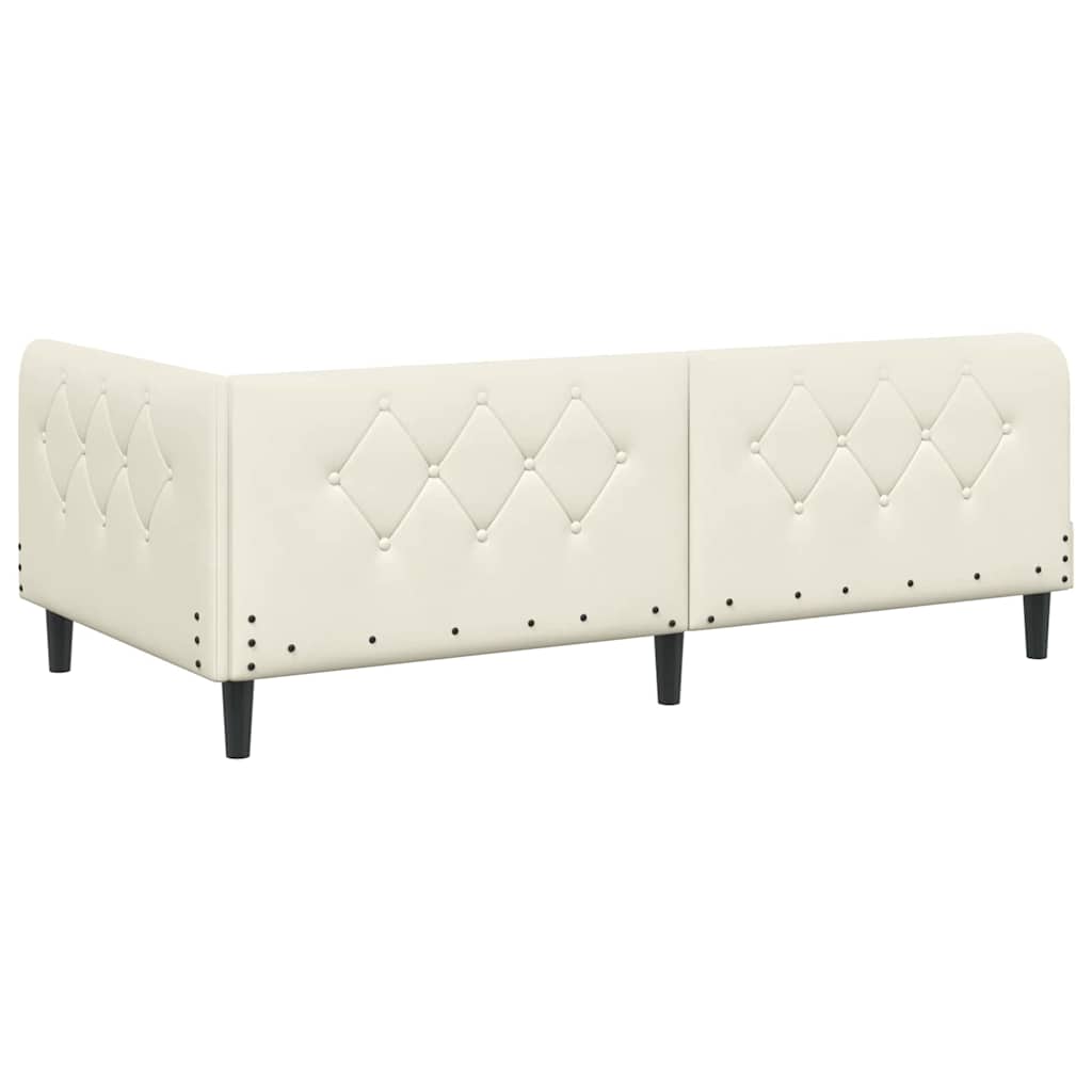 vidaXL Κρεβάτι Γωνίας Κρεμ 90 x 190 cm Βελούδο