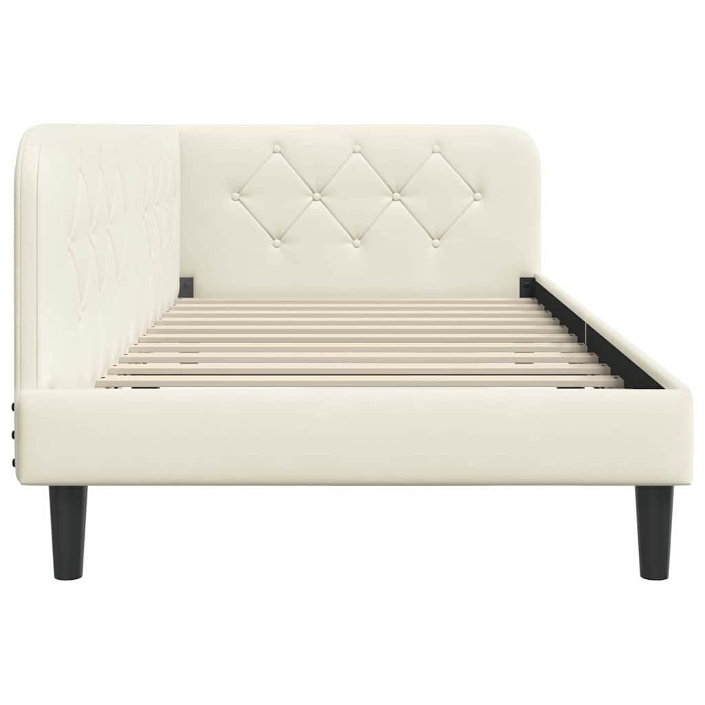 vidaXL Κρεβάτι Γωνίας Κρεμ 90 x 190 cm Βελούδο