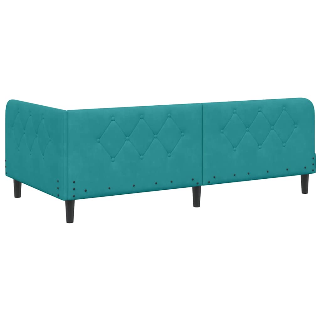 vidaXL Κρεβάτι Γωνίας Τιρκουάζ 90 x 190 cm Βελούδο