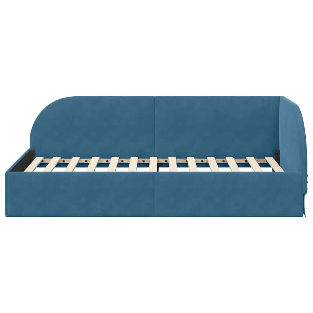 vidaXL Κρεβάτι Γωνίας με κεφαλάρι Μπλε 80 εκ x 200 εκ Βελούδο