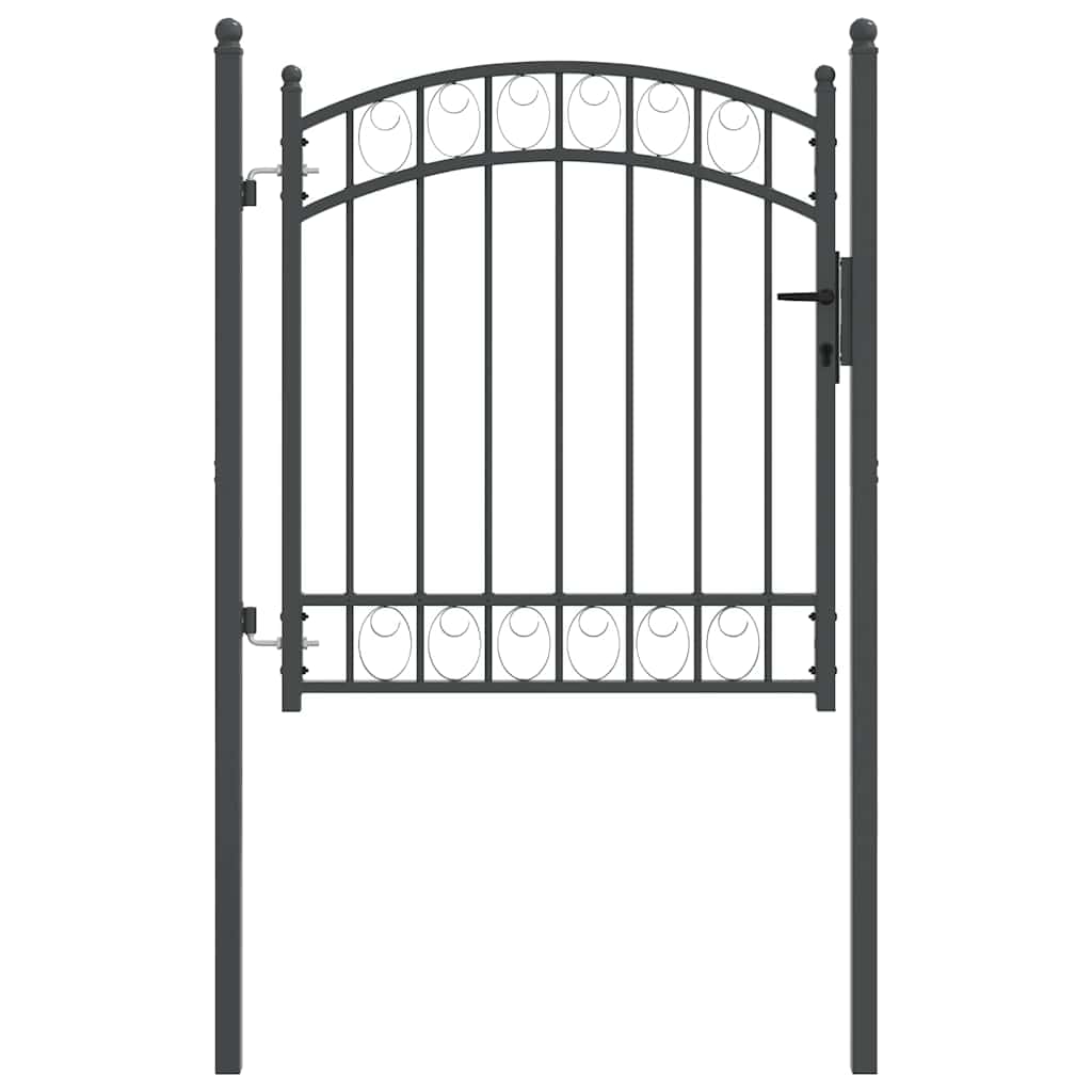 vidaXL Πύλη Φράχτη Γκρι 125 x 100 εκ Ατσάλι με Επικάλυψη Πούδρας