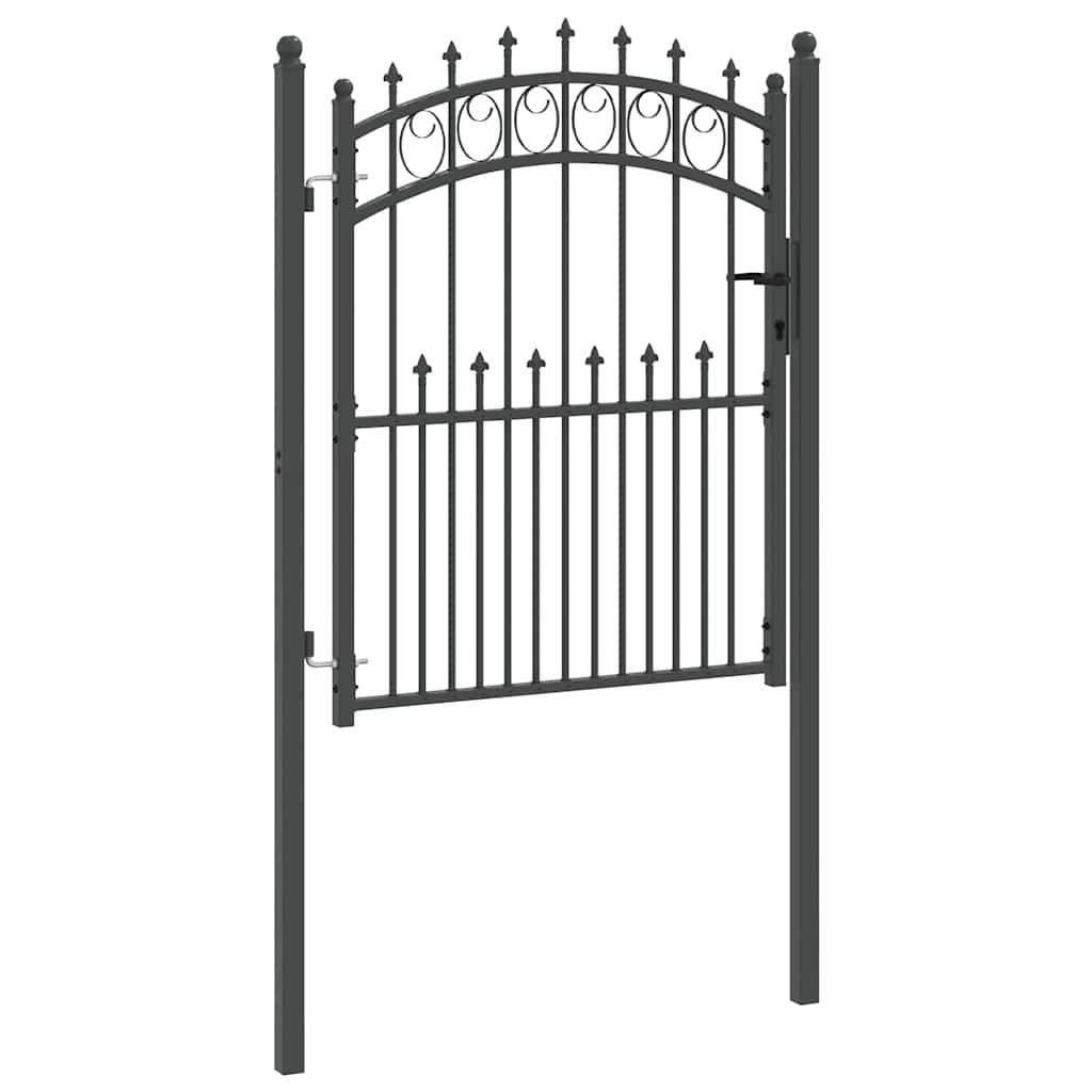 vidaXL Πύλη Φράχτη με Ακίδες Γκρι 150 x 100 cm