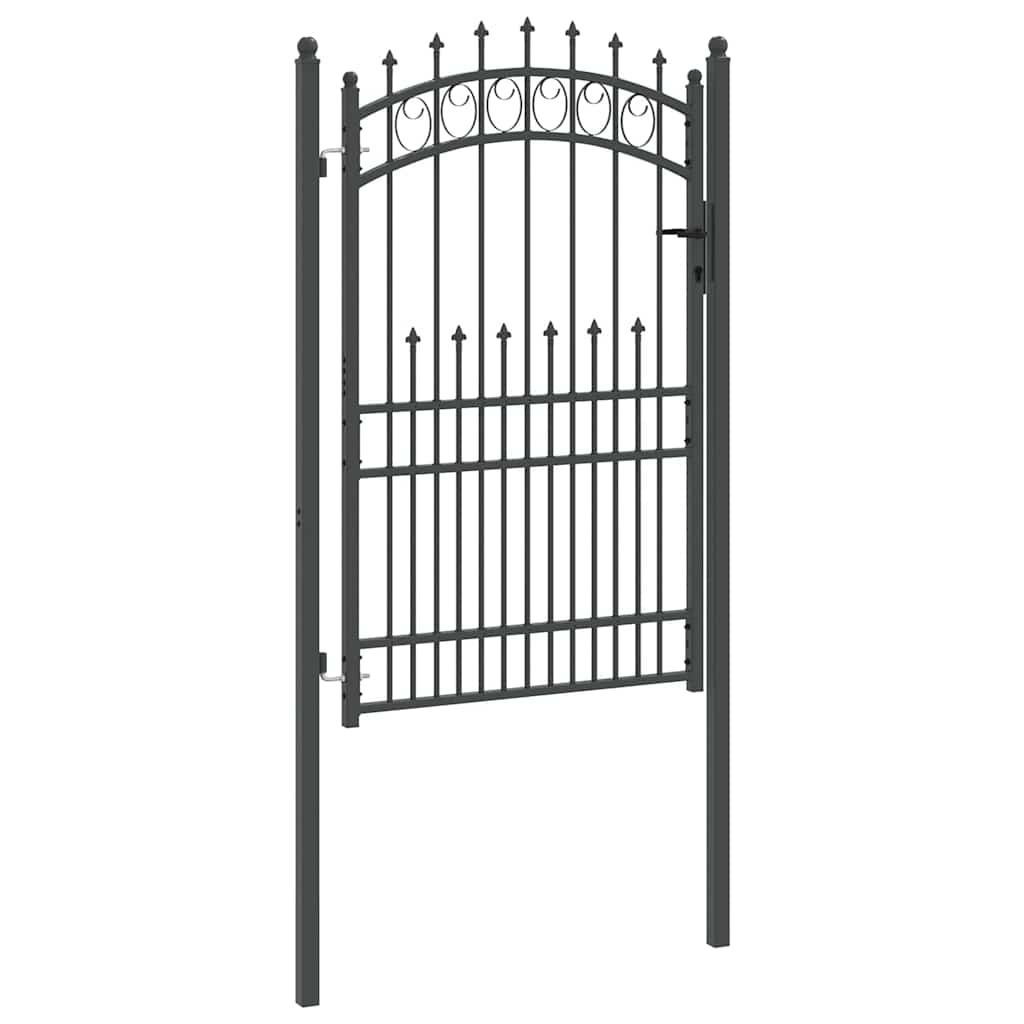 vidaXL Πύλη Φράχτη με Ακίδες Γκρι 200 x 100 cm