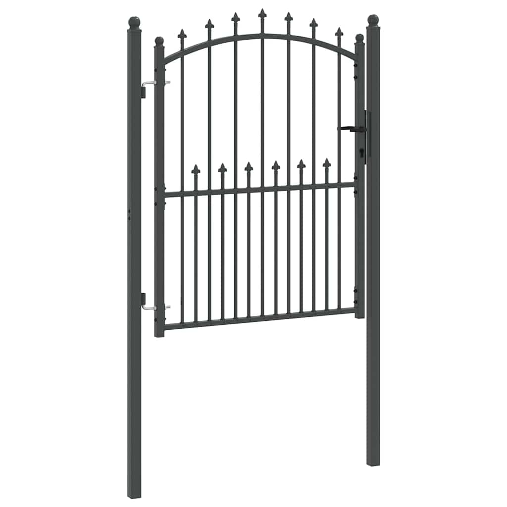 vidaXL Πύλη Φράχτη με Ακίδες με κλειδαριά Γκρι 150 x 100 cm