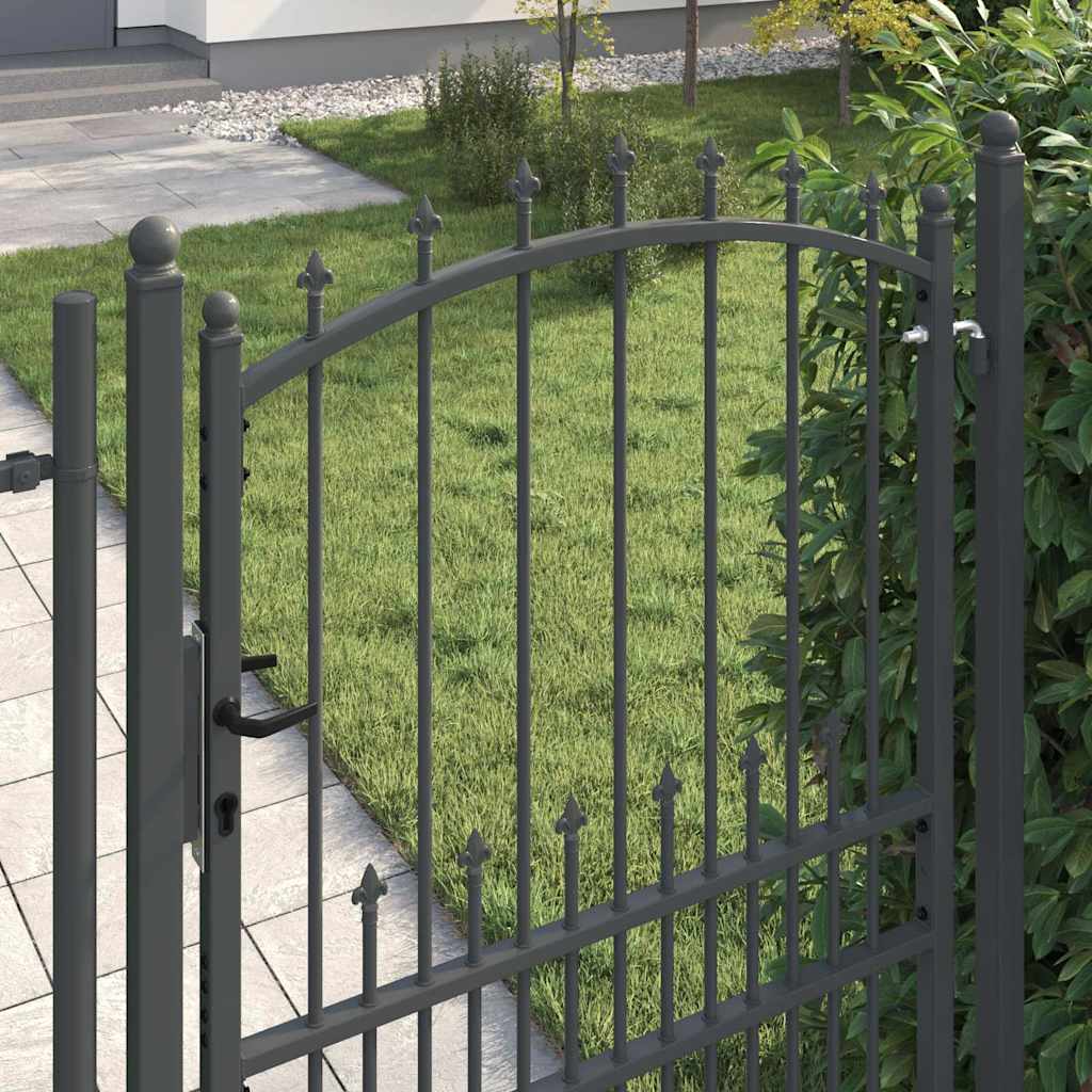 vidaXL Πύλη Φράχτη με Ακίδες με κλειδαριά Γκρι 200 x 100 cm
