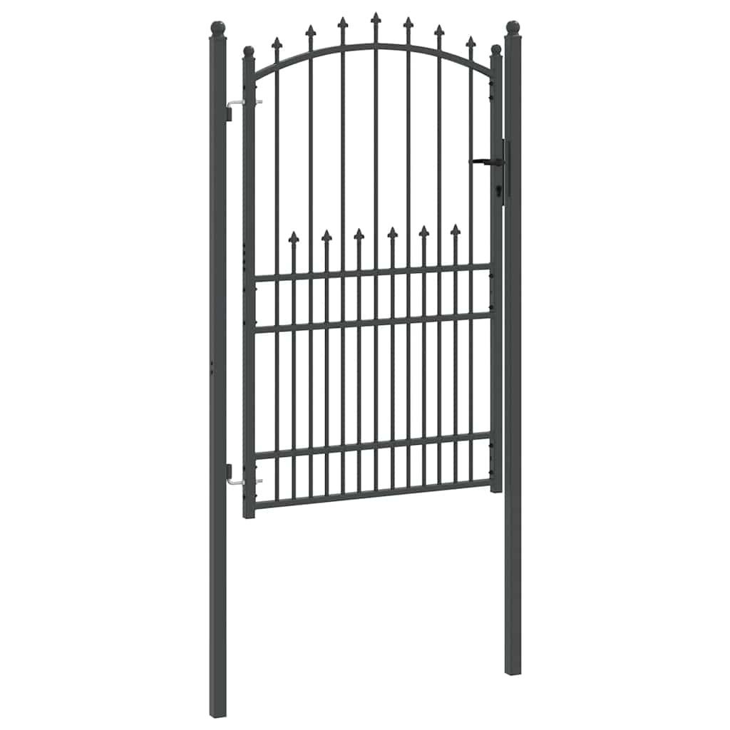 vidaXL Πύλη Φράχτη με Ακίδες με κλειδαριά Γκρι 200 x 100 cm