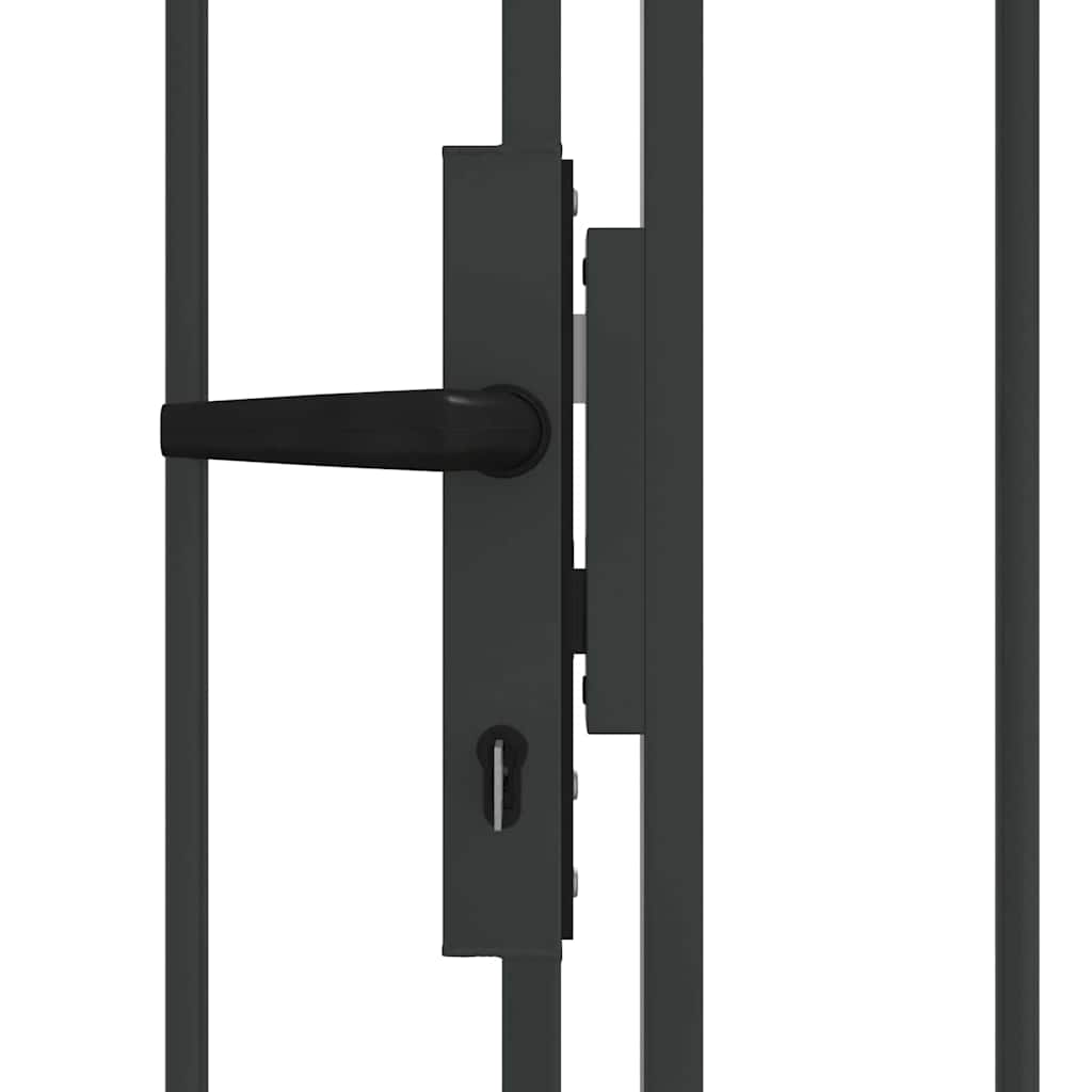 vidaXL Πύλη Φράχτη με κλειδαριά Γκρι 301 x 224.5 εκ. Ατσάλι