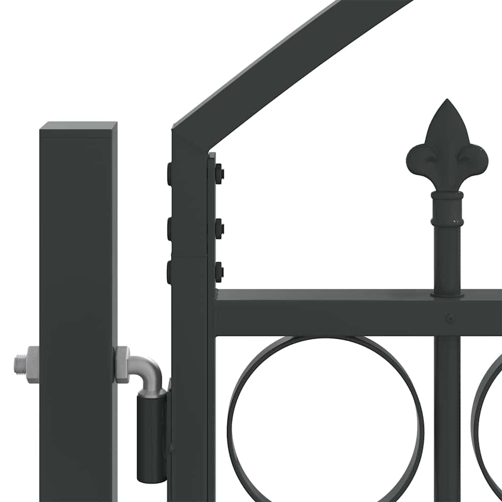 vidaXL Πύλη Φράχτη με κλειδαριά Γκρι 301 x 224.5 εκ. Ατσάλι