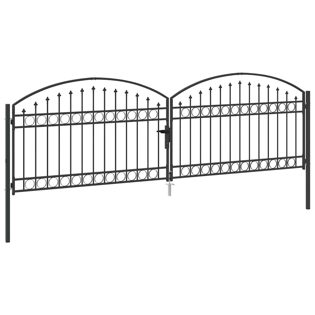 vidaXL Πύλη Φράχτη ASSEN 401 x 175,5 εκ. Ατσάλι Γκρι Κλειδώσιμο