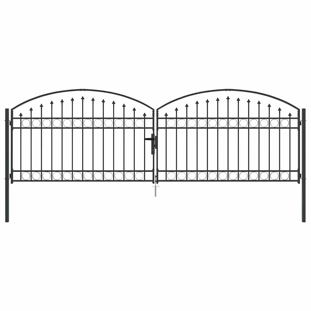 vidaXL Πύλη Φράχτη ASSEN 401 x 175,5 εκ. Ατσάλι Γκρι Κλειδώσιμο