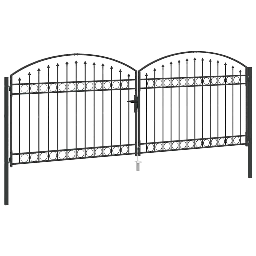 vidaXL Πύλη Φράχτη ASSEN 401 x 200 εκ. Ατσάλι Γκρι Κλειδώσιμο