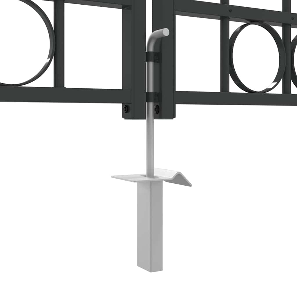vidaXL Πύλη Φράχτη ASSEN 401 x 224,5 εκ. Ατσάλι Γκρι Κλειδώσιμο