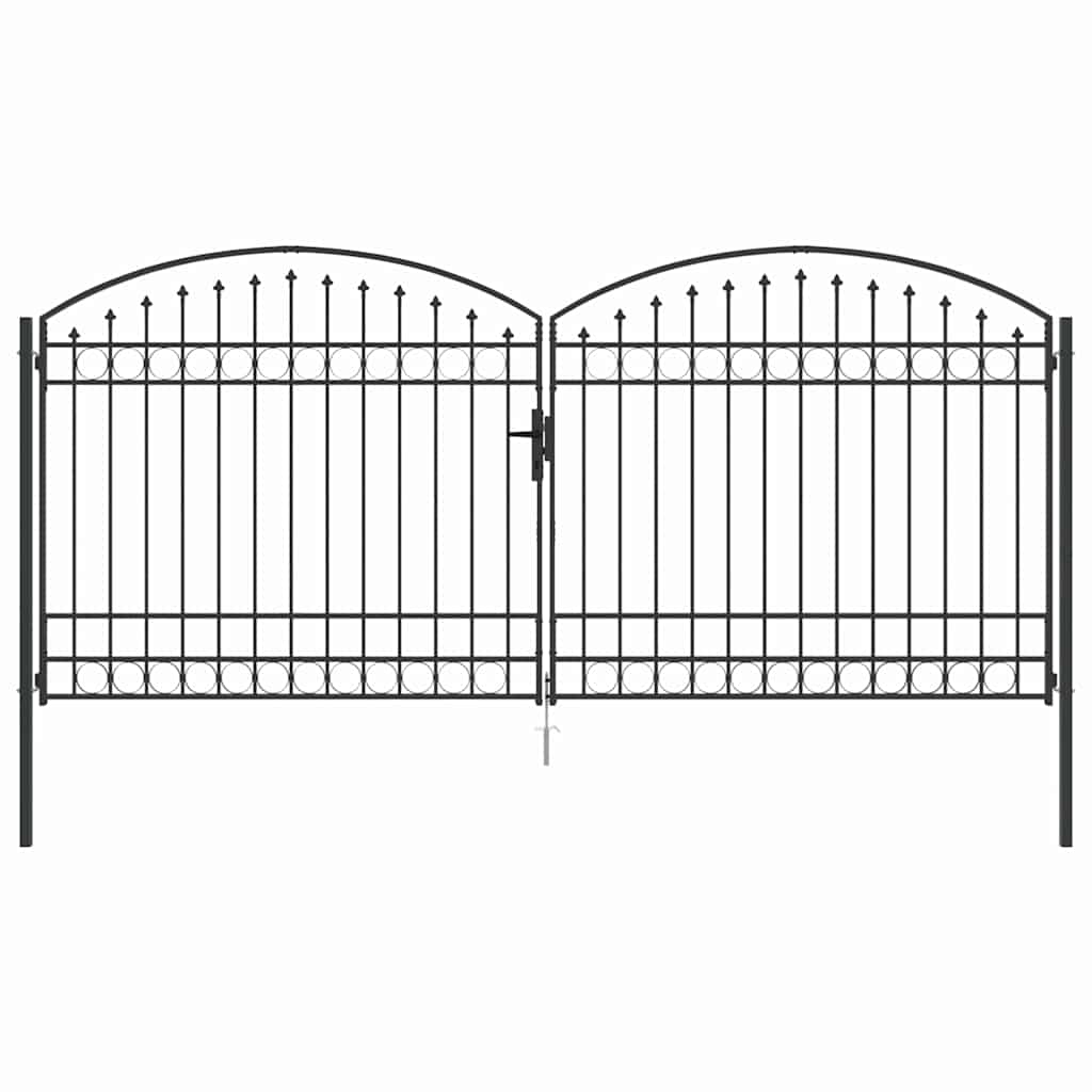 vidaXL Πύλη Φράχτη ASSEN 401 x 224,5 εκ. Ατσάλι Γκρι Κλειδώσιμο
