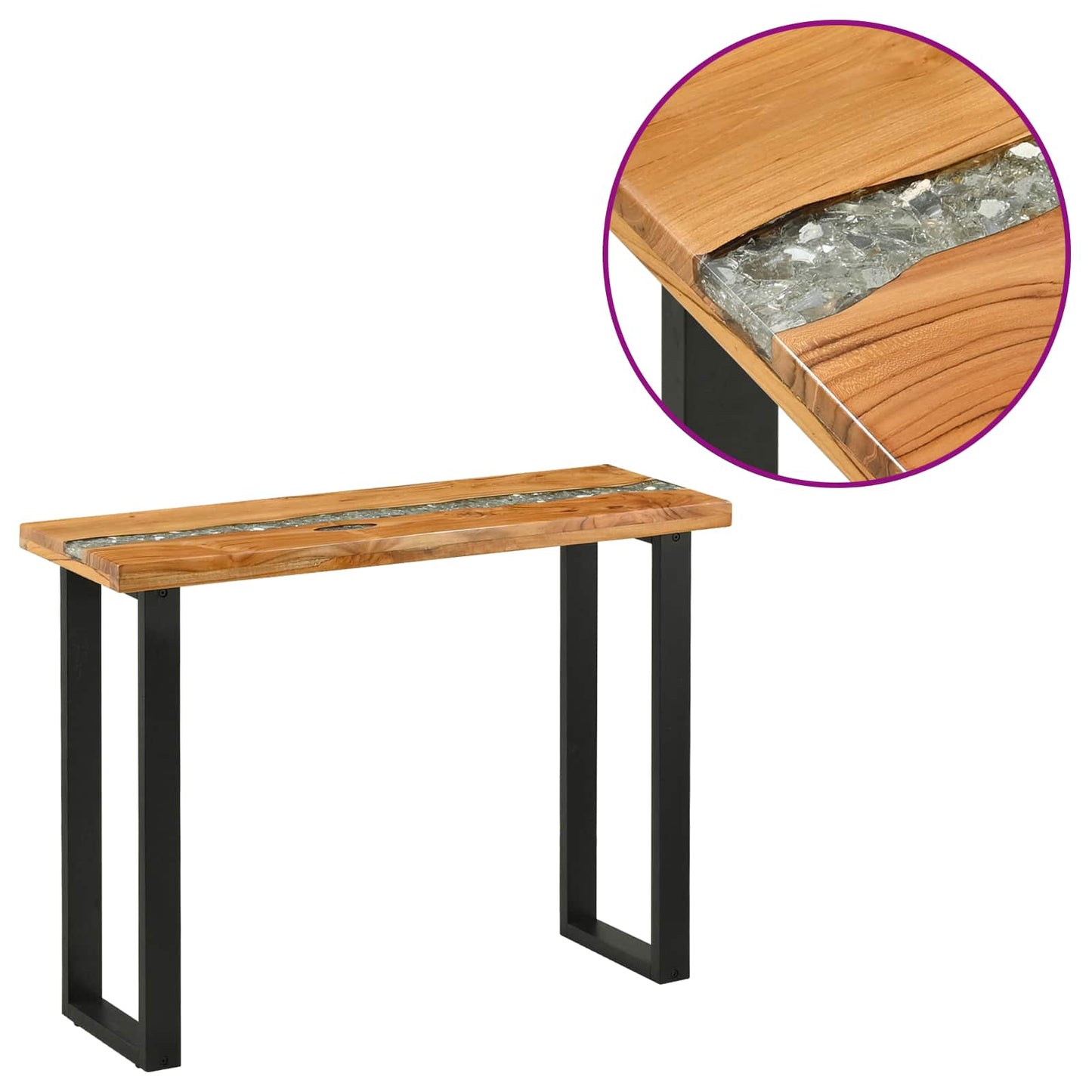 vidaXL Τραπέζι κονσόλας Καφέ 100 x 35 x 75 εκ. Στερεό Ξύλο Τίκ