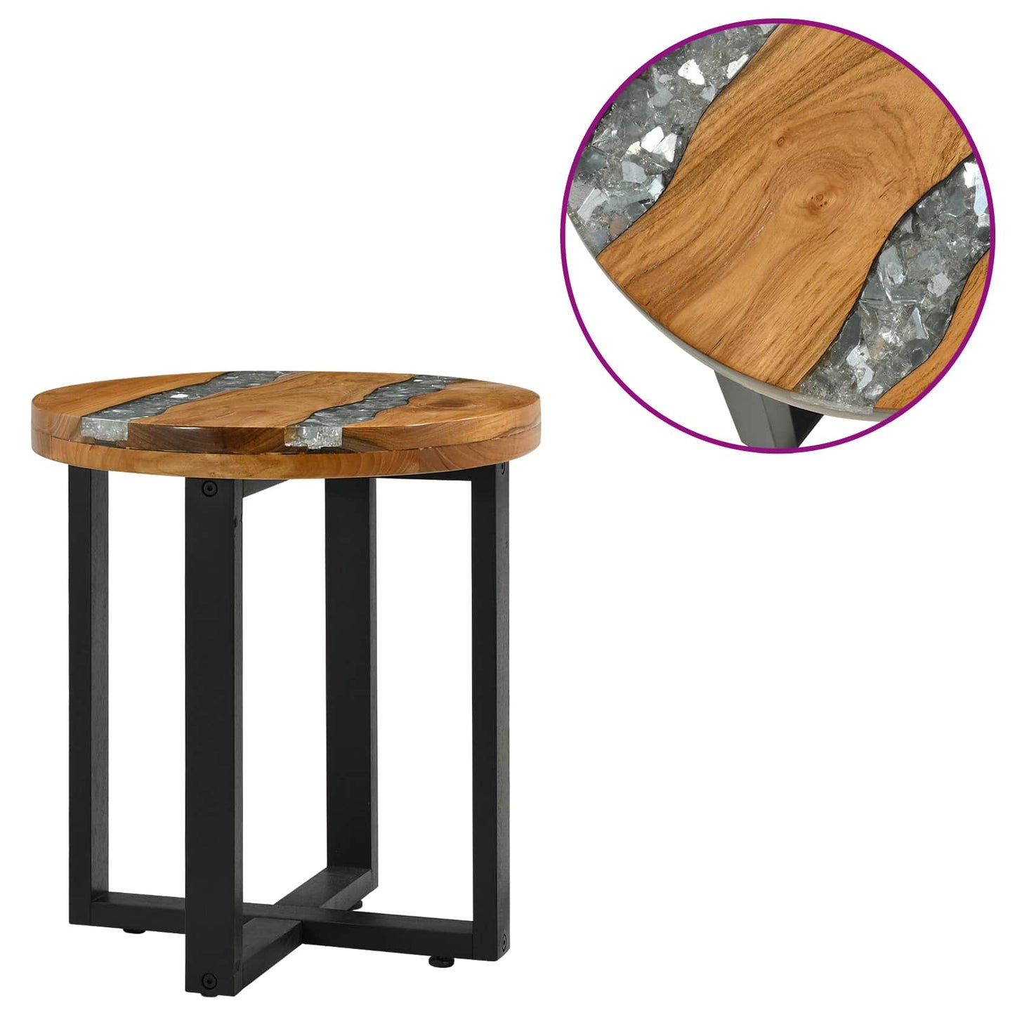 vidaXL Τραπεζάκι σαλονιού Καφέ 40 x 40 x 45 cm Στερεό Ξύλο Τίκ