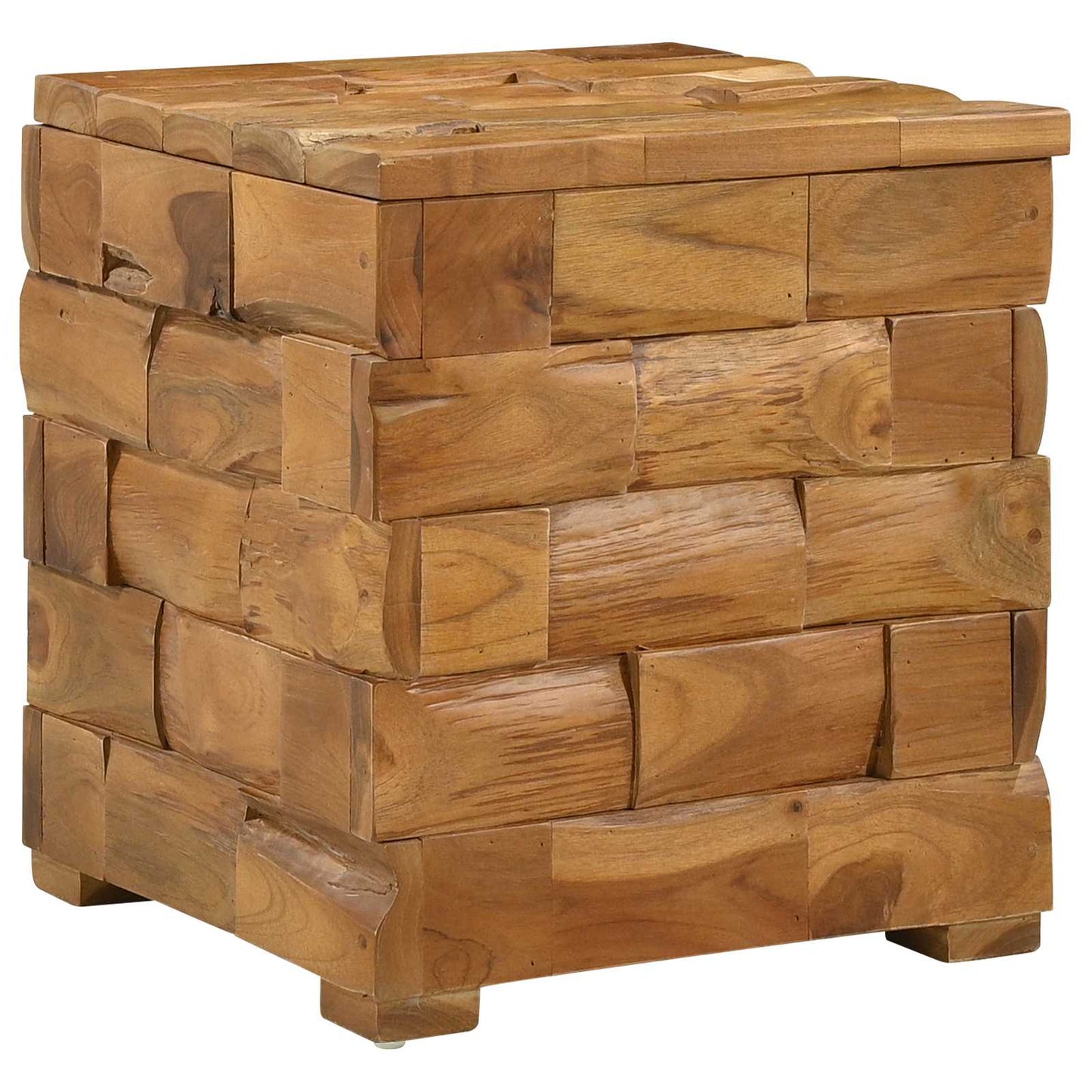 vidaXL Σκαμπό Αποθήκευσης Καφέ 40 x 40 x 45 cm Στερεό Ξύλο Τίκ
