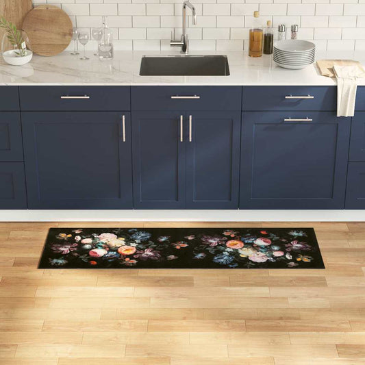 vidaXL Χαλί Κουζίνας Floral Λουλούδια 45 x 150 cm Βελούδο