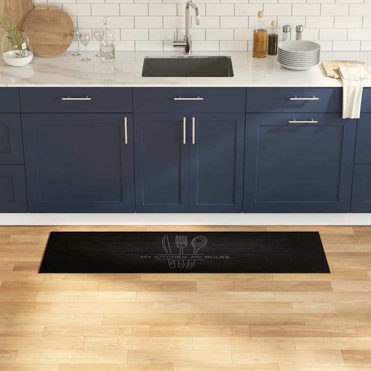 vidaXL Χαλί Κουζίνας Μαύρο 150 x 45 εκ Βελούδο