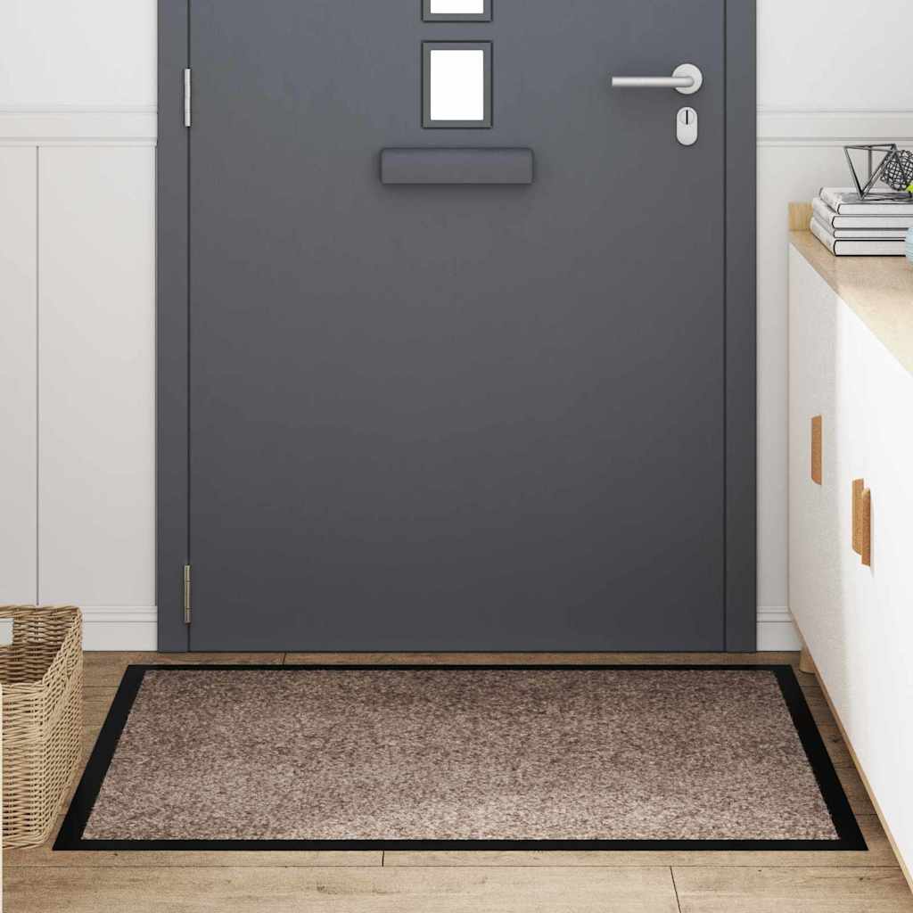 vidaXL Χαλάκι Εξώπορτας Μπεζ 80 x 120 cm Ύφασμα τέντι