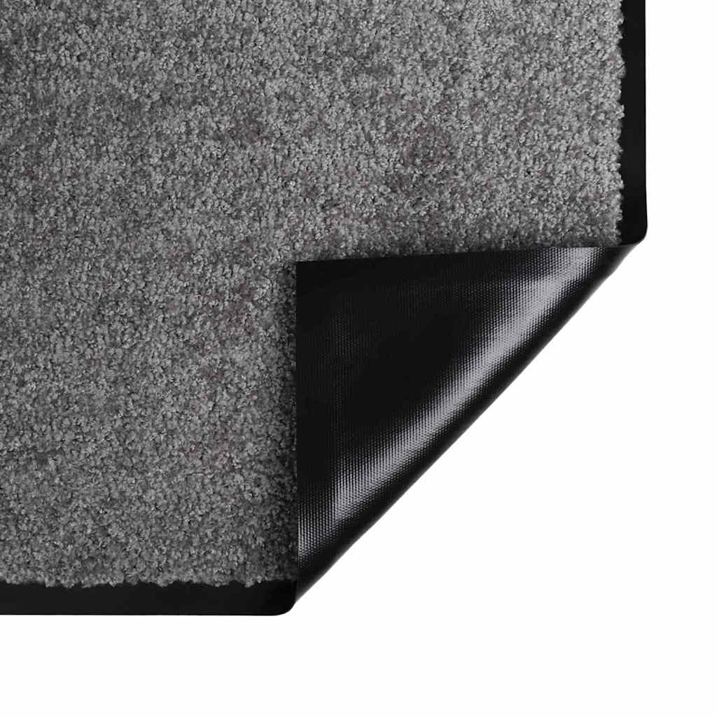 vidaXL Χαλάκι Εξώπορτας Ανοιχτό γκρι 60 x 80 cm Ύφασμα τέντι