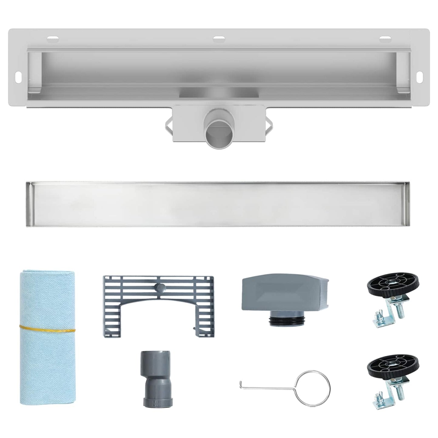 vidaXL Αποχέτευση Ντους Τοίχου Ασημί 50 cm Ανοξείδωτο Ατσάλι 304