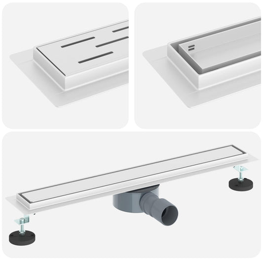 vidaXL Σιφόνι ντους 2-σε-1 με 360° σιφόνι Ασημί 60 cm