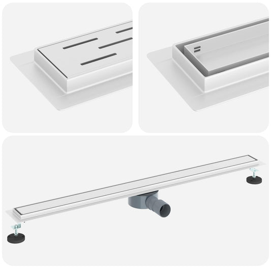 vidaXL Σιφόνι ντους 2-σε-1 με 360° σιφόνι Ασημί 100 cm