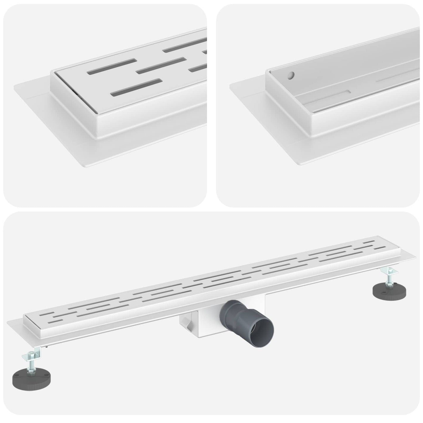 vidaXL Εκροή ντους με σχέδιο γραμμής Ασημί 70 cm Ανοξείδωτο Ατσάλι 304