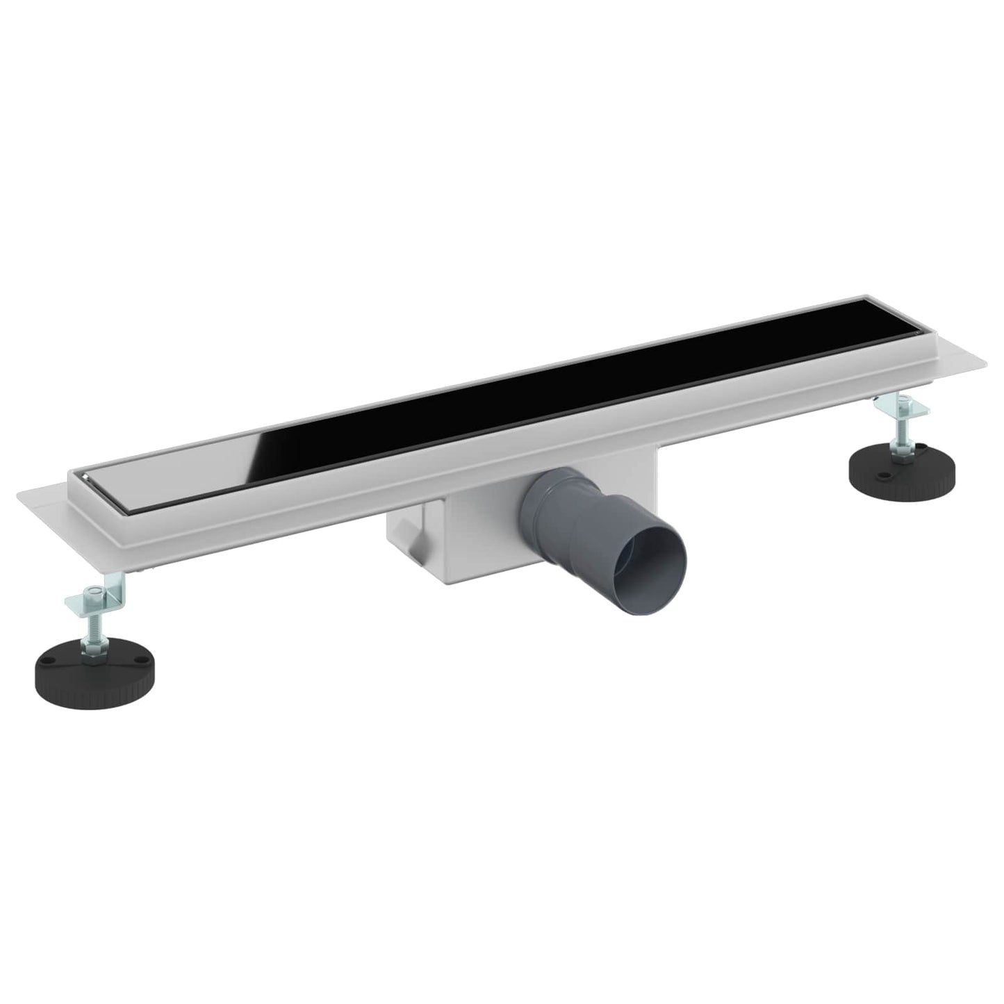 vidaXL Εκροή ντους με γυάλινη επικάλυψη Μαύρο 50 cm