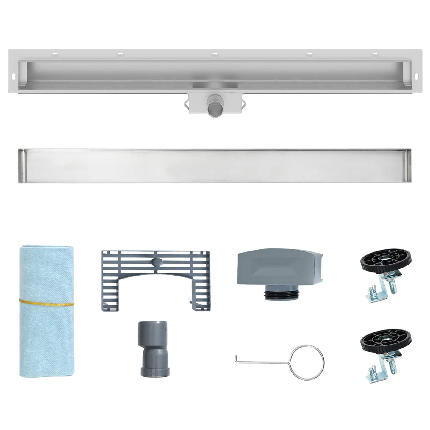 vidaXL Αποχέτευση Ντους Τοίχου Ασημί 90 cm Ανοξείδωτο Ατσάλι 304